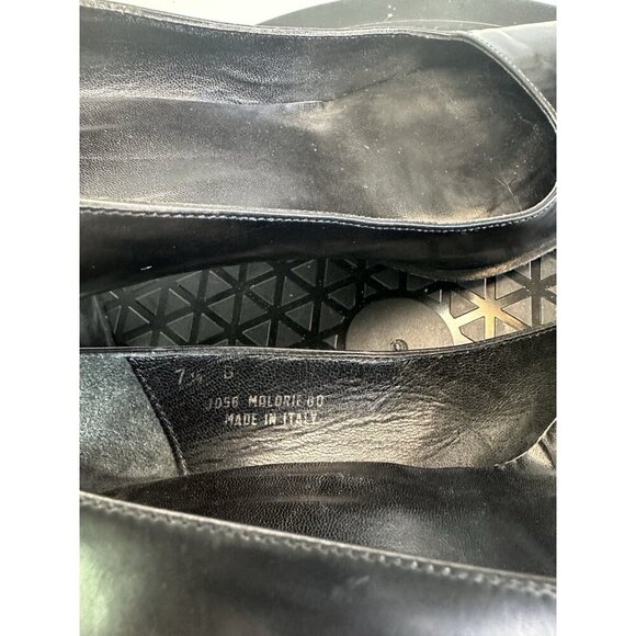 COACH 90s Vintage Womens 7.5 B Made in Italy 2.5” Block Heels Black Leather Y2K - Picture 4 of 10